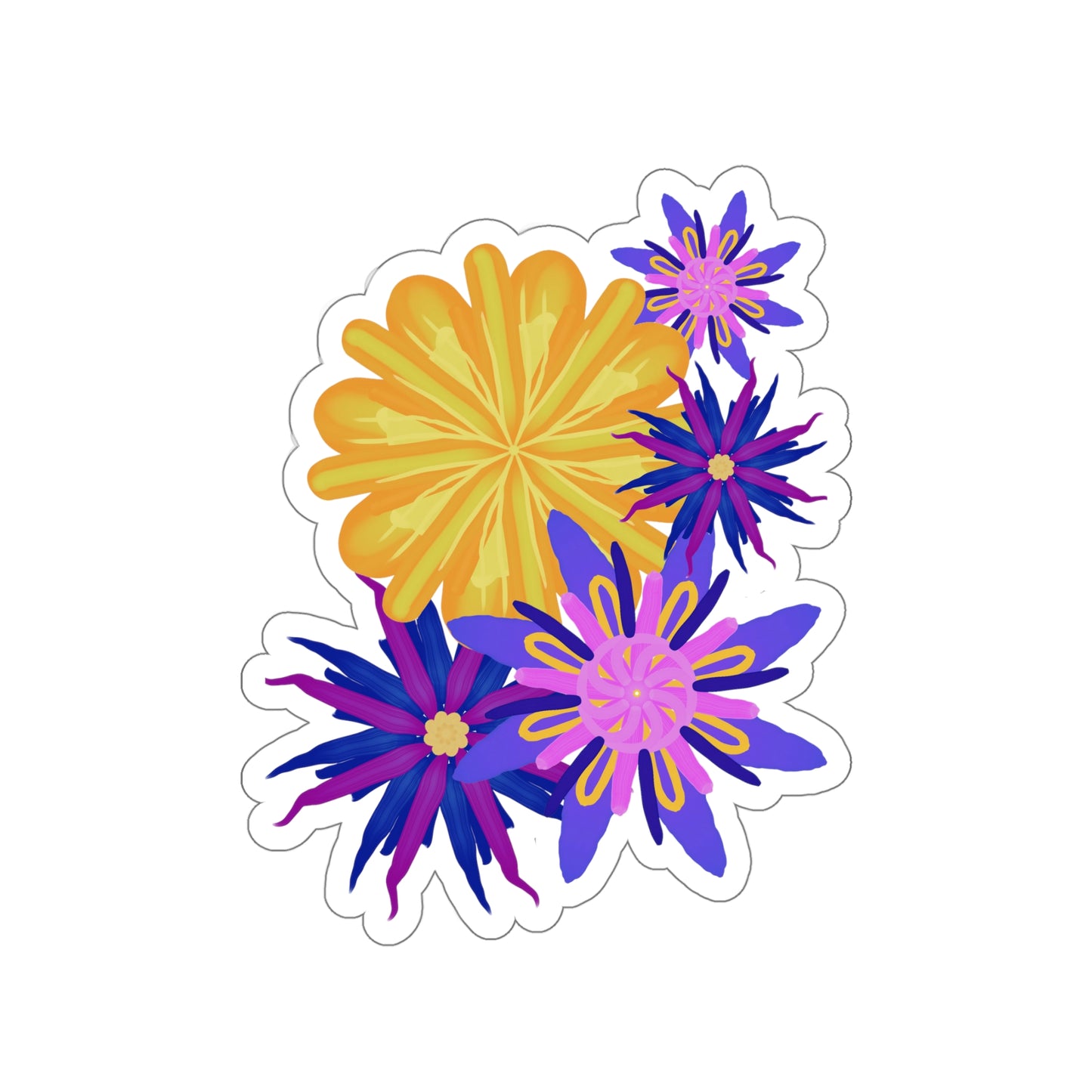 Fanciful Flowers Kiss-Cut Stickers