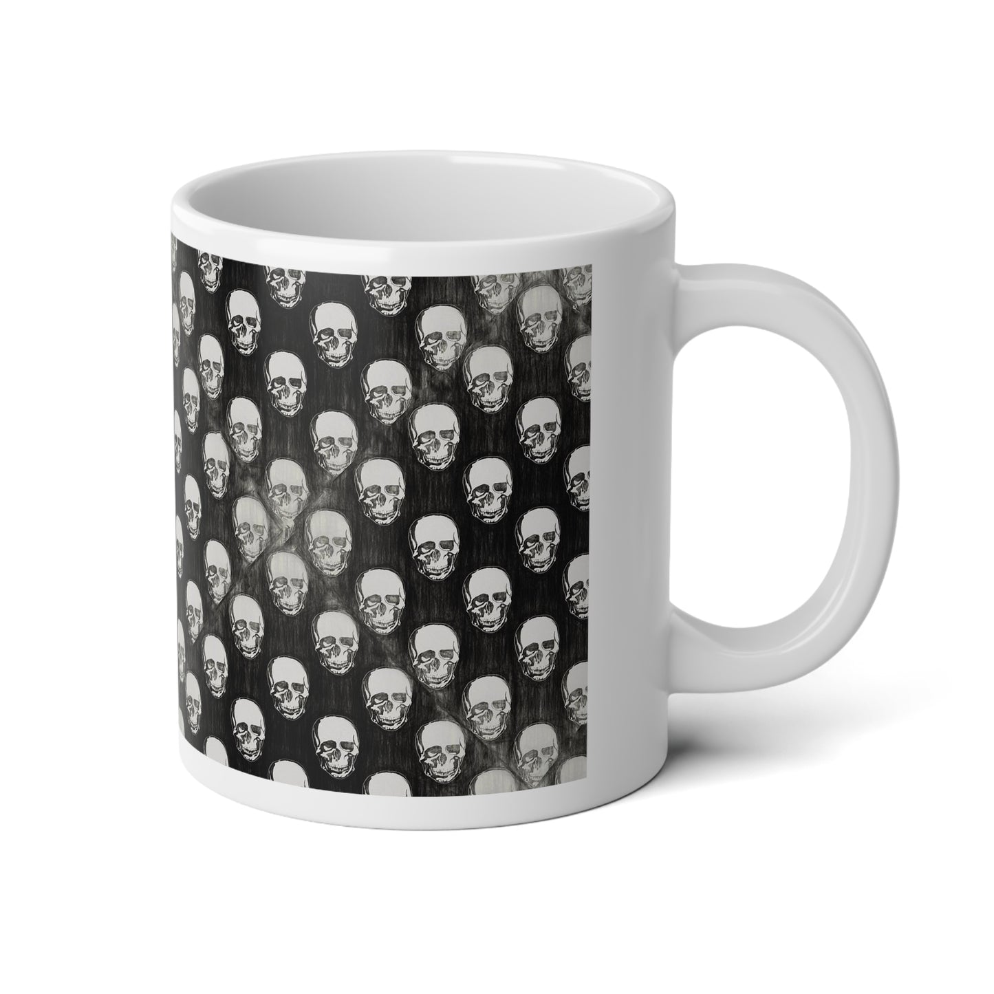 Gothic Skull Jumbo Mug | 20oz | Ideal for Coffee Lovers, Halloween Decor, Dark Aesthetic, Gift for Skulls and Bones Fans