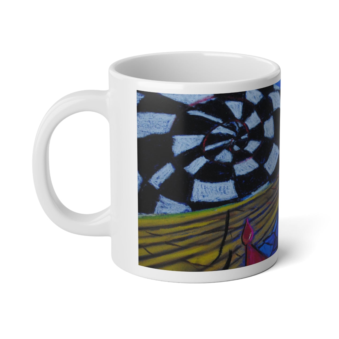 Tell Tale Heart 20oz Jumbo Mug - Colorful Abstract Design for Coffee Lovers