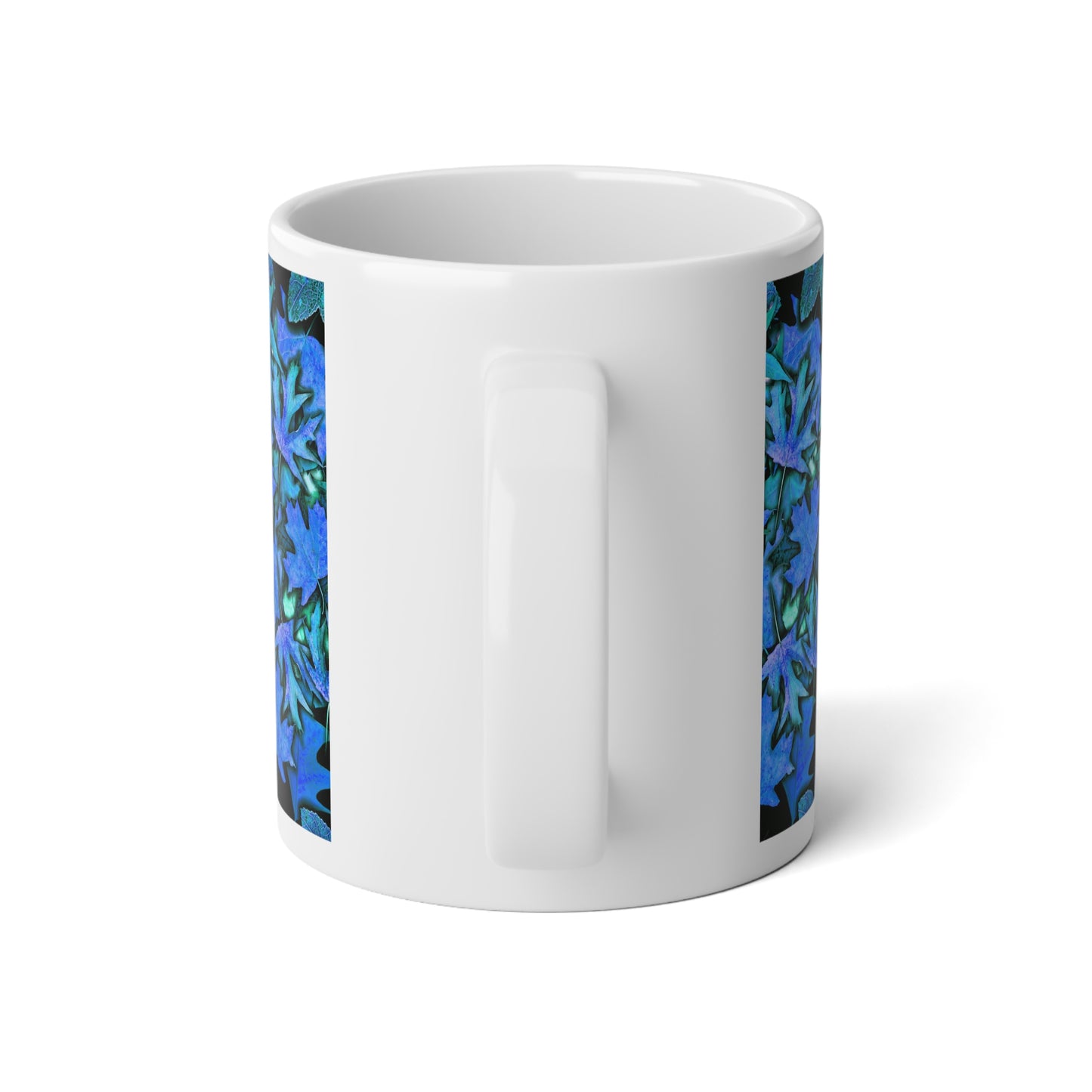 Fall Leaves In Blue Jumbo Mug 20oz - Perfect for Coffee Lovers and Garden Enthusiasts