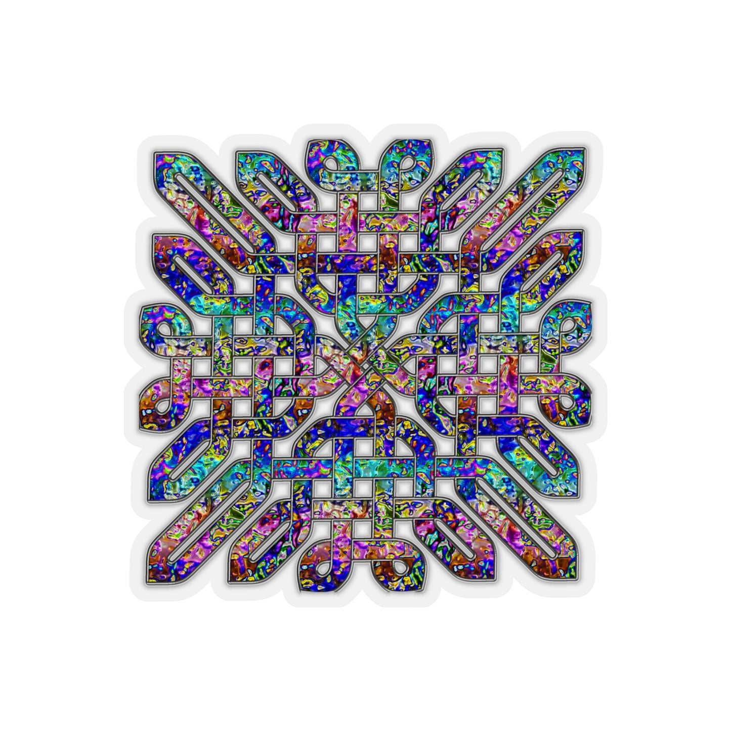 Dichroic Celtic Knot Kiss-Cut Stickers