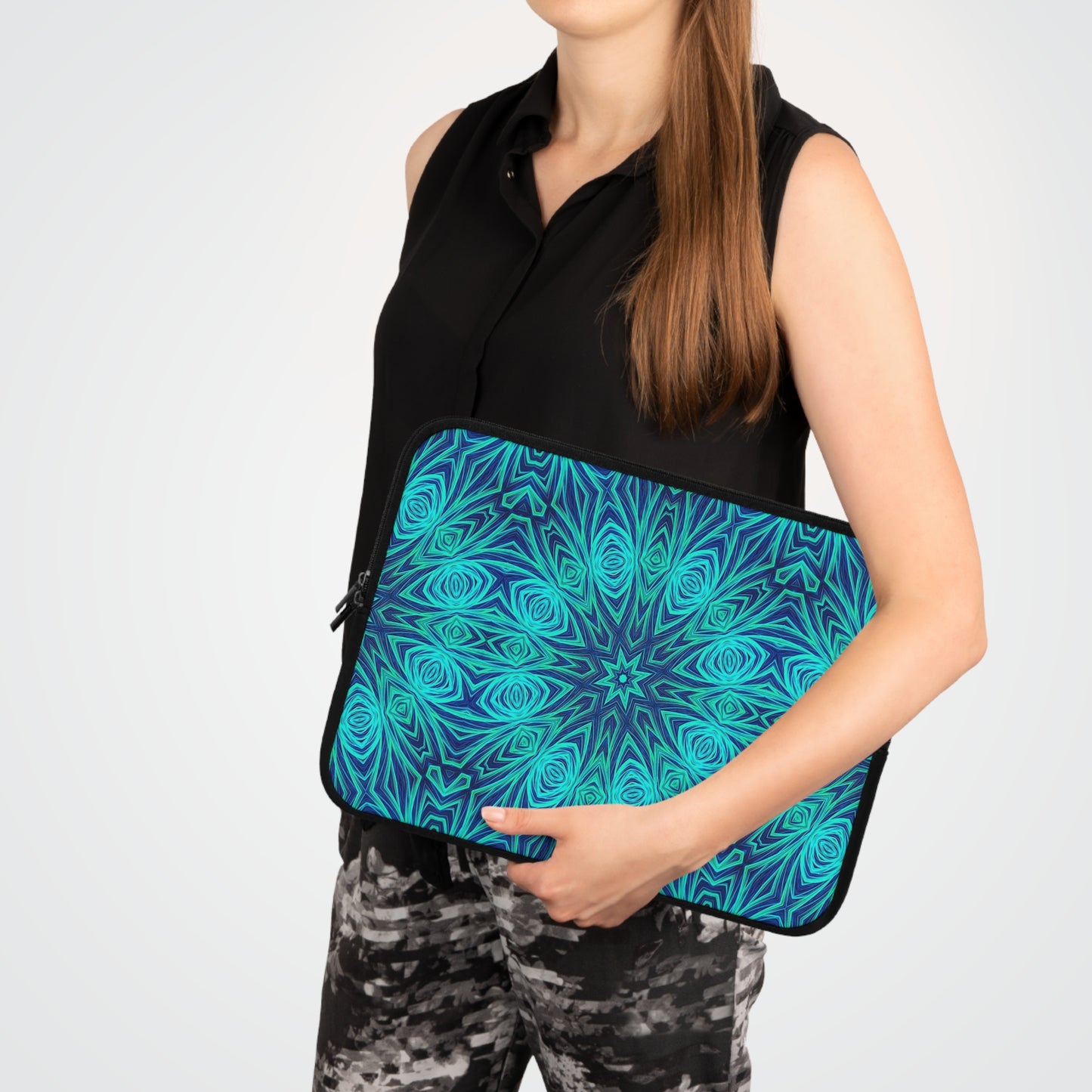 Blue Ice Kaleidoscope Laptop Sleeve