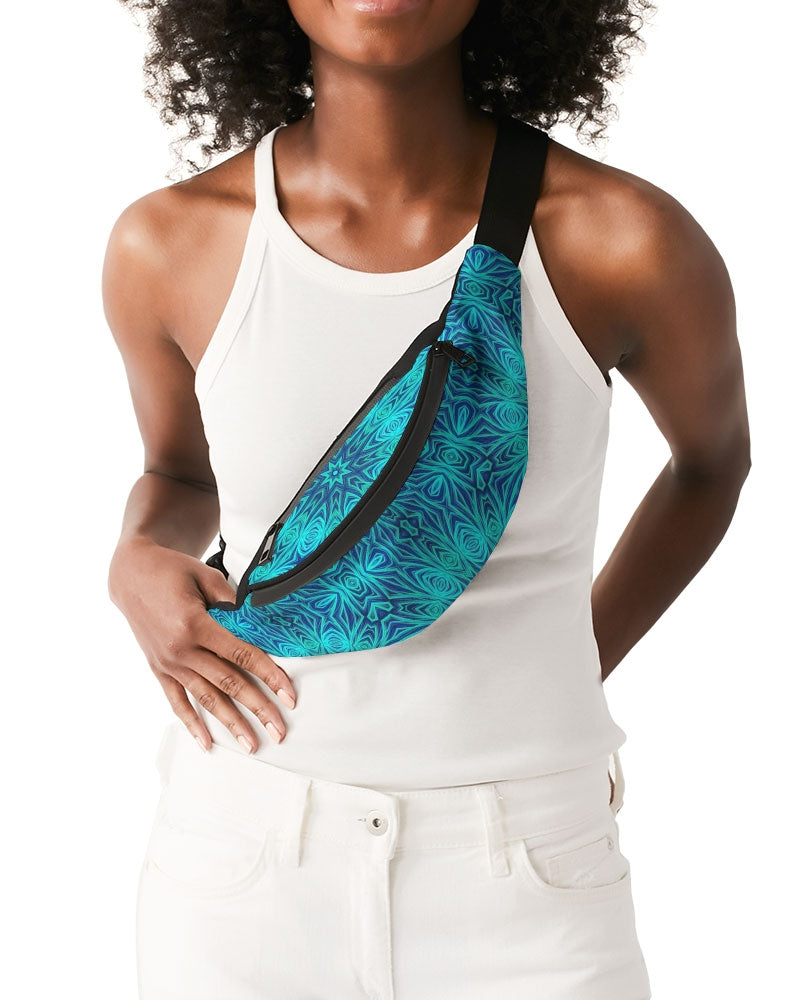 Blue Ice Kaleidoscope Crossbody Sling Bag