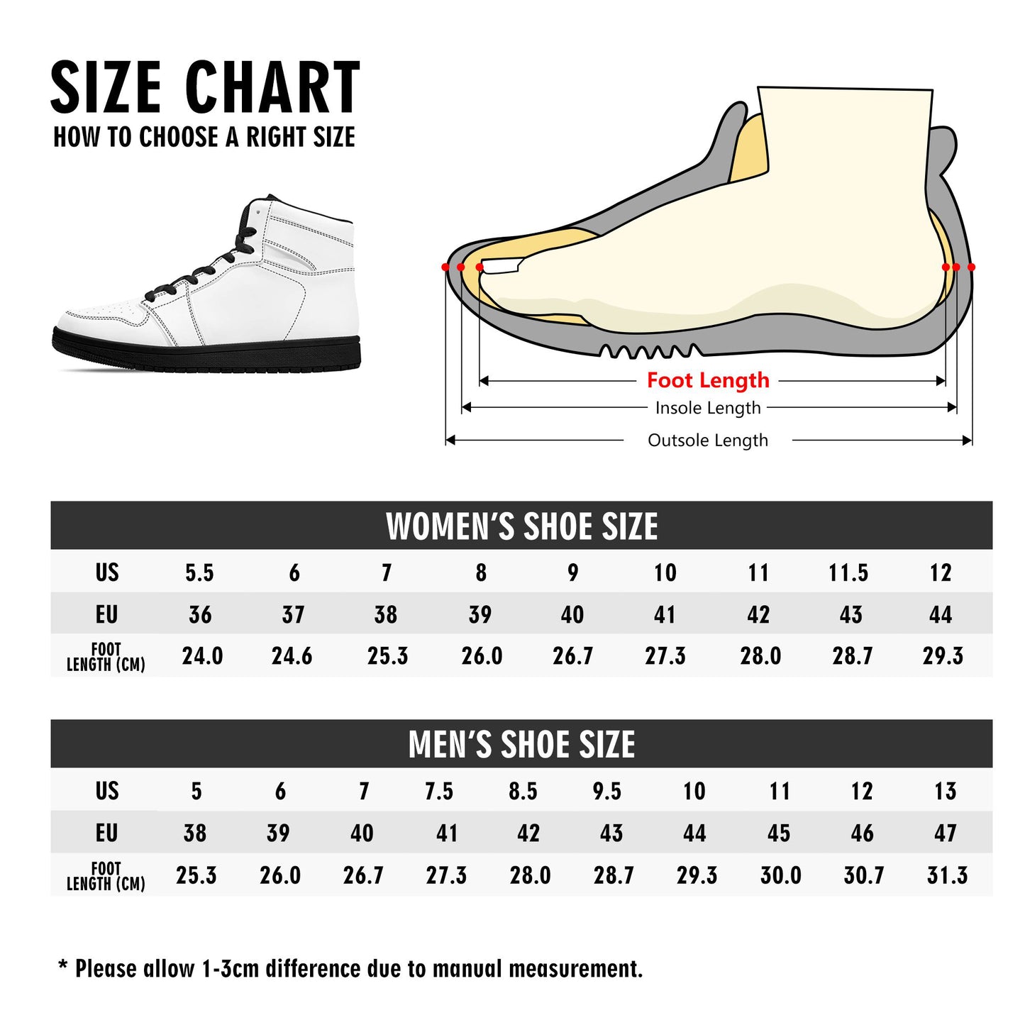 Black and Gold Victorian Sparkle Womens Black High Top Leather Sneakers