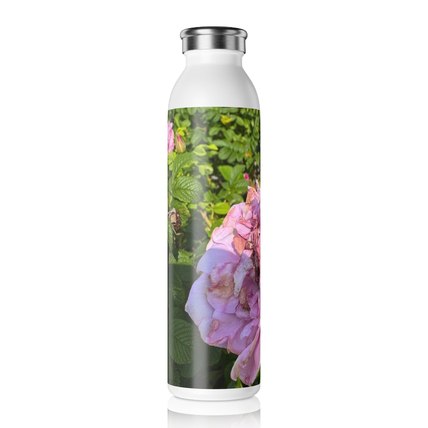 Nippersink Rose Slim Water Bottle - Eco-Friendly Hydration Bottle for Nature Lovers, Perfect Gift for Weddings, Birthdays, and Fitness Enthusiasts