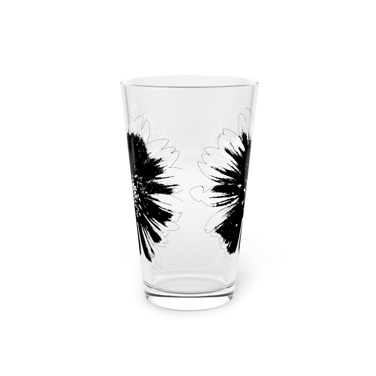 Black and White Gaillardia Pint Glass, 16oz