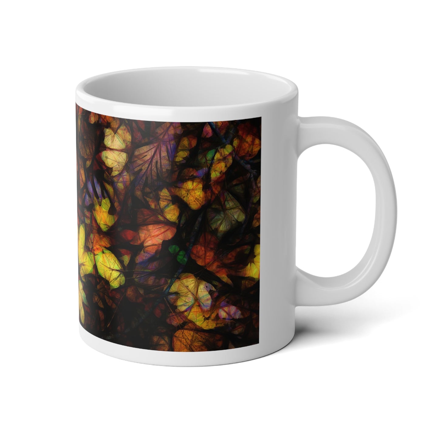 Late October Leaves Jumbo Mug - Perfect for Fall, Coffee Lover Gift, Cozy Home Decor, Thanksgiving, Hot Beverage Essentials, Unique Drinkware