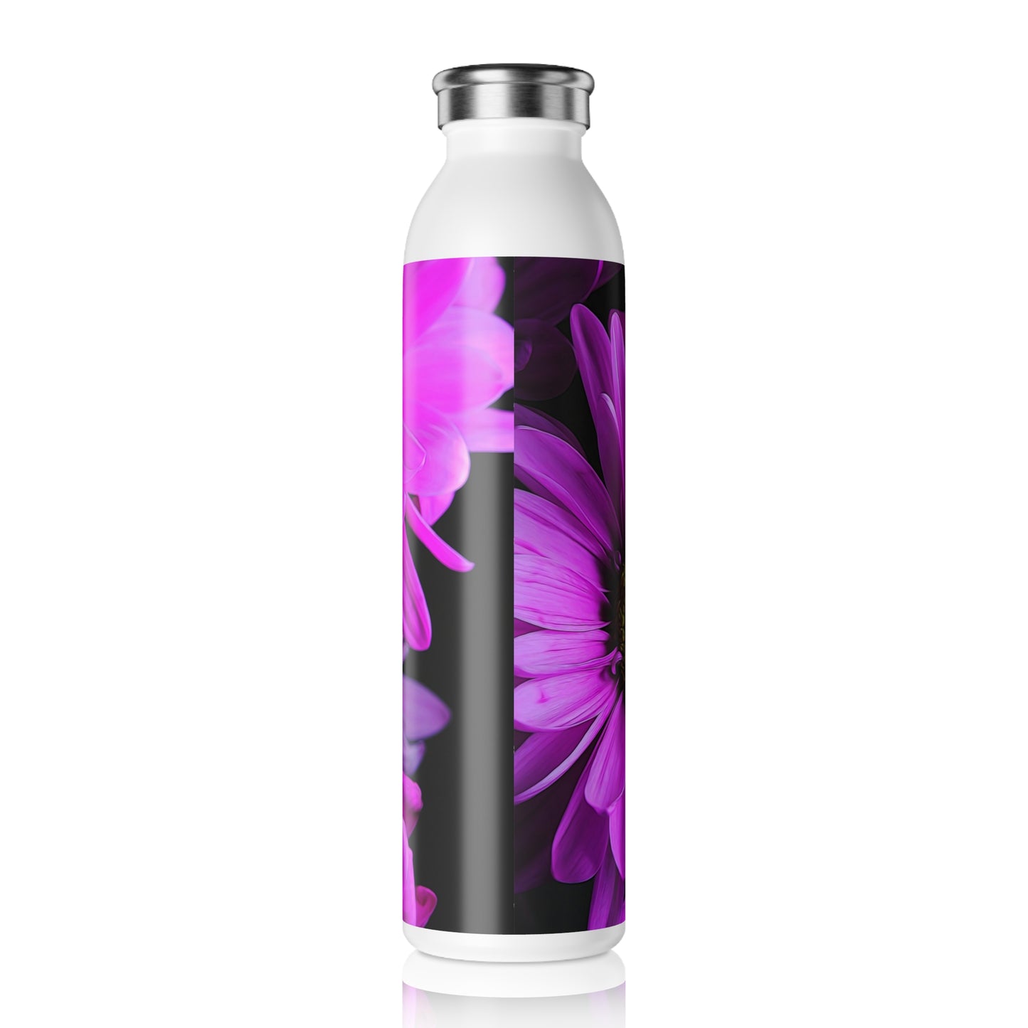 Slim Water Bottle — Pink Daisy Floral Stainless Steel Bottle