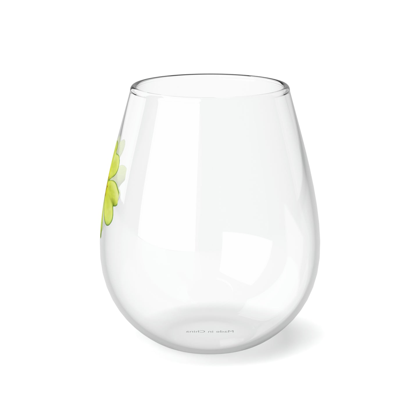 Yellow Wildflower Stemless Wine Glass, 11.75oz