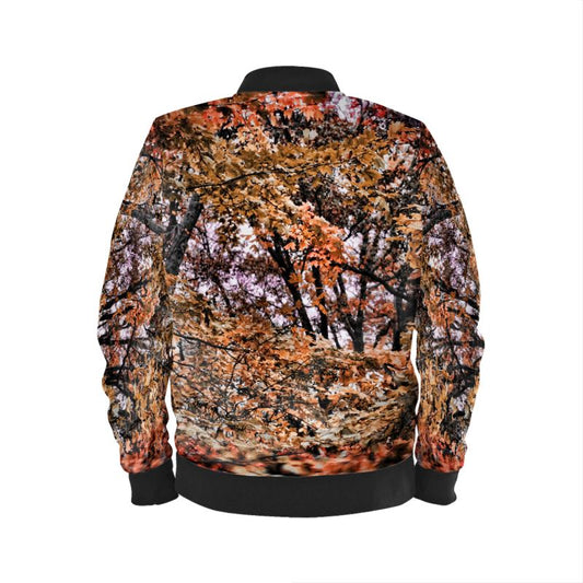 Fall Windy Leaves Mens Bomber Jacket