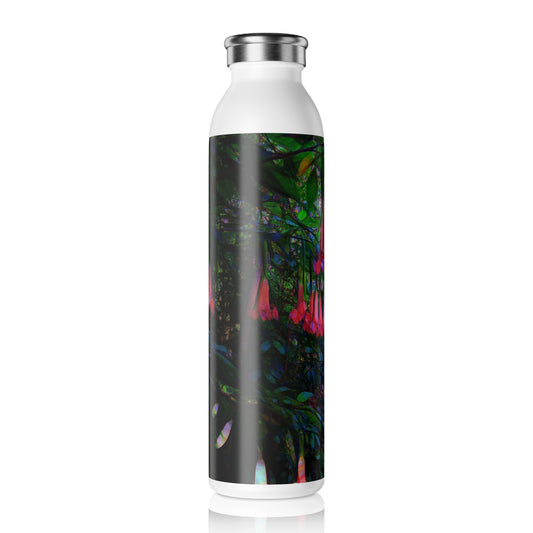 Slim Water Bottle — Botanical Trumpet Flowers Stainless Steel Bottle