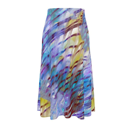 Abstract Ripple Midi Skirt