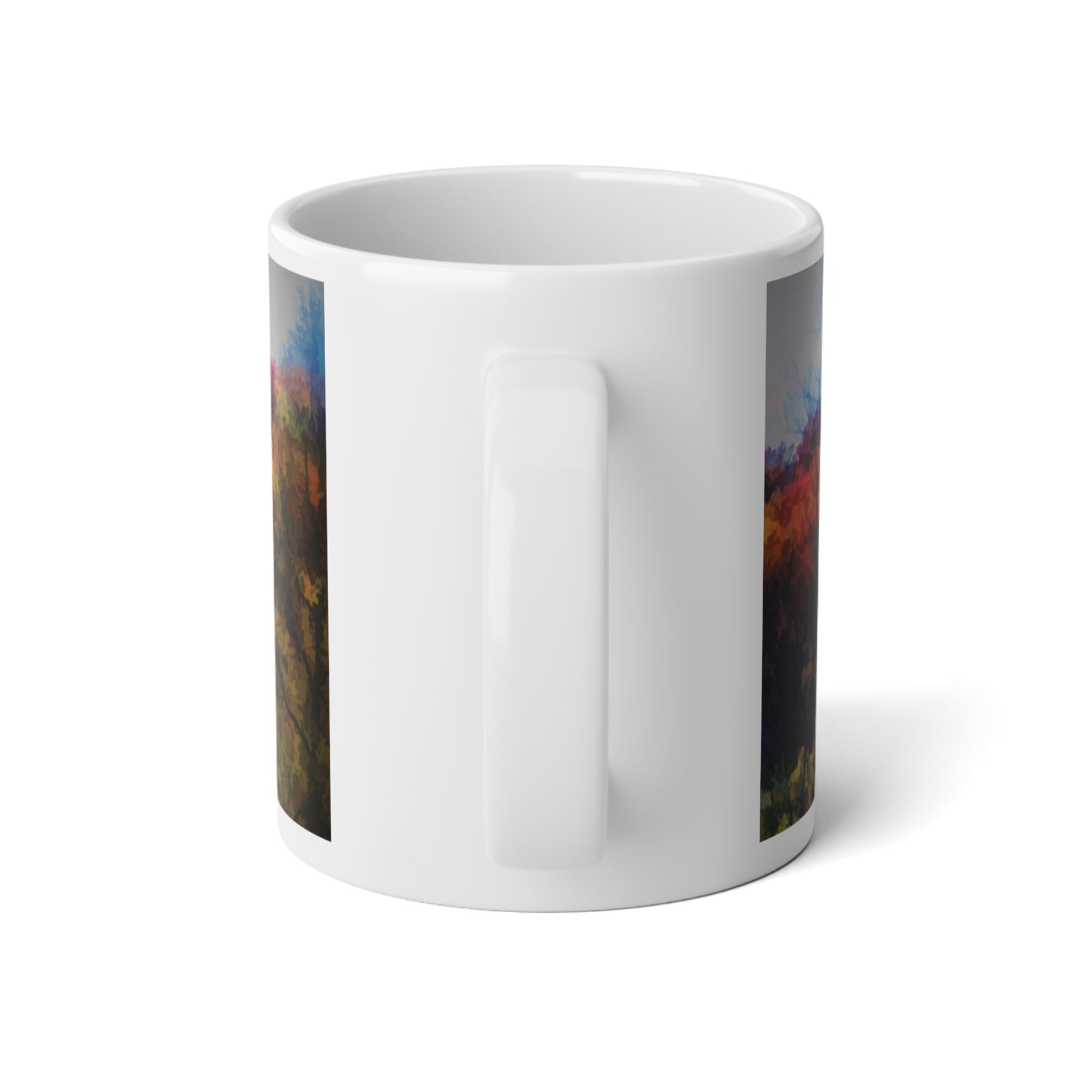 Autumn Forest Jumbo Mug, Cozy Coffee Cup, 20oz Hot Beverage, Fall Decor, Nature Lover Gift, Scenic Mug