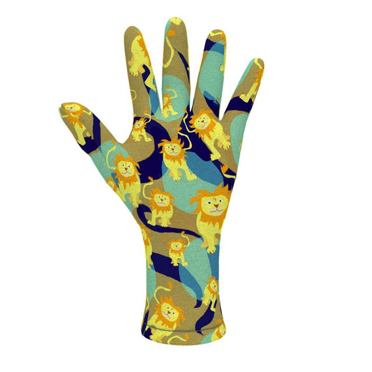 Lion Pattern Fleece Gloves