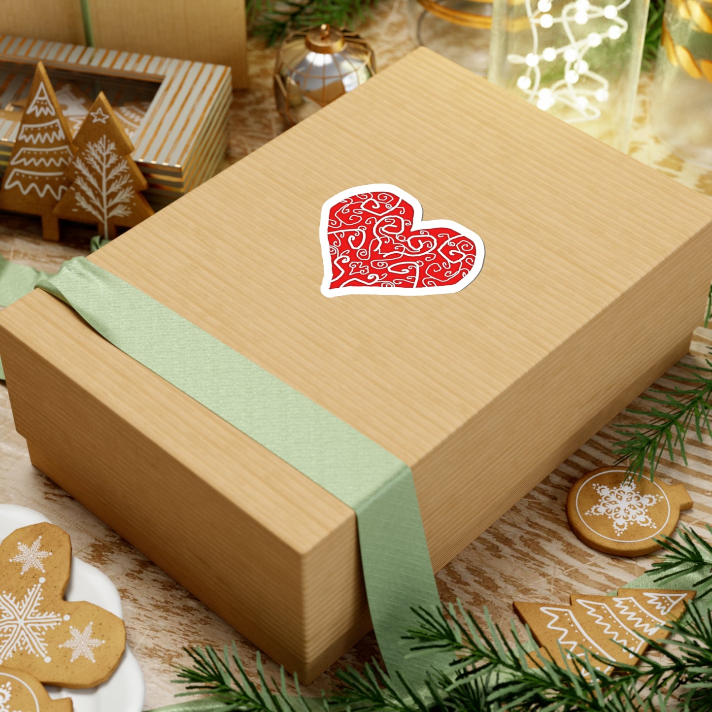 Heart Swirls Kiss-Cut Stickers