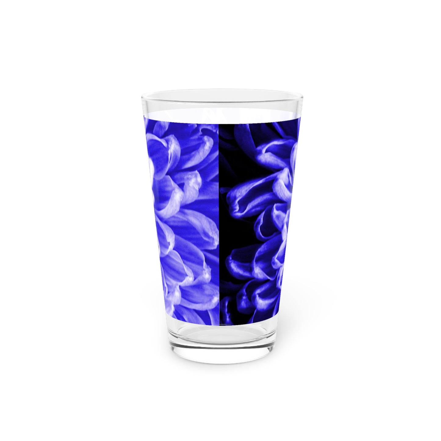 Blue Chrysanthemum Pint Glass, 16oz