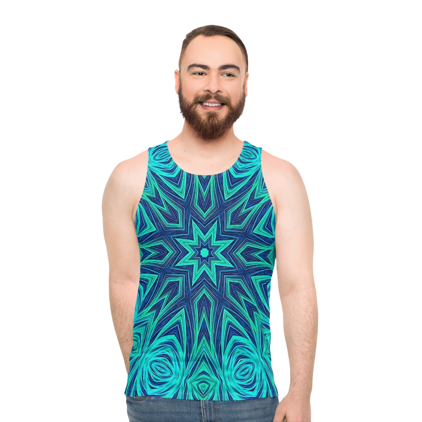 Blue Ice Kaleidoscope Unisex Tank Top (AOP)