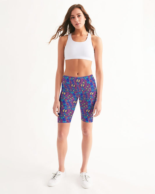Caribbean Grafitti Women's All-Over Print Mid-Rise Bike Shorts