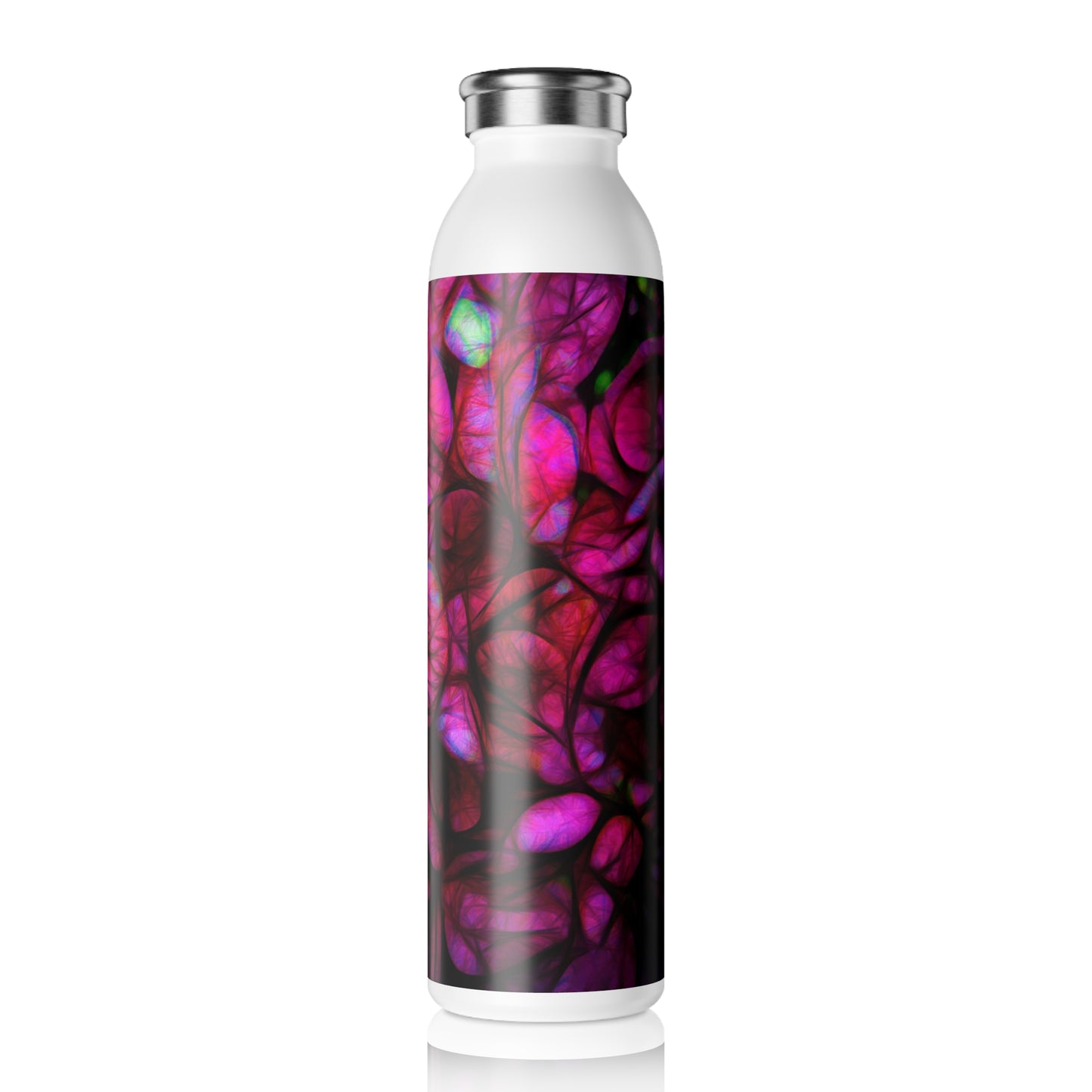 Dark Pink Flower Background Water Bottle with Floral Design, Eco Friendly Hydration, Stylish Drinkware, Perfect Gift for Her, Fitness Essential, Summer Accessory