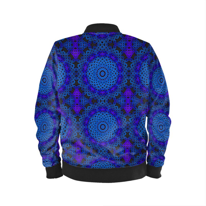 Blue Celtic Knot Kaleidoscope Mens Bomber Jacket