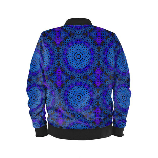 Blue Celtic Knot Kaleidoscope Mens Bomber Jacket