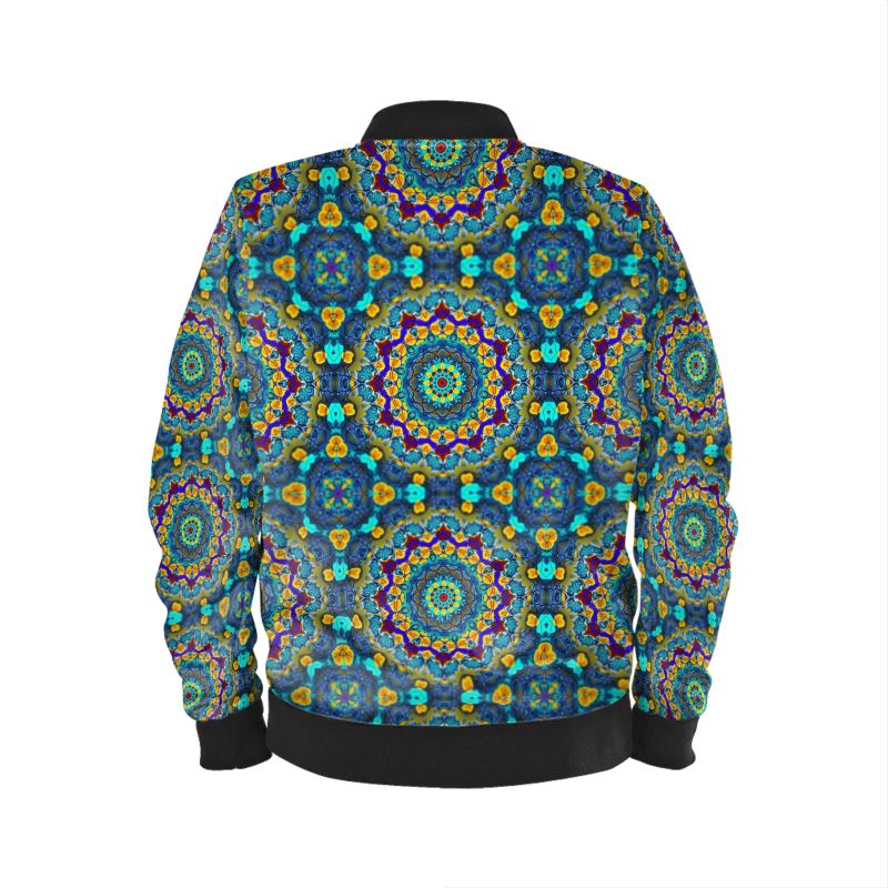 Blue Green Blur Kaleidoscope Mens Bomber Jacket