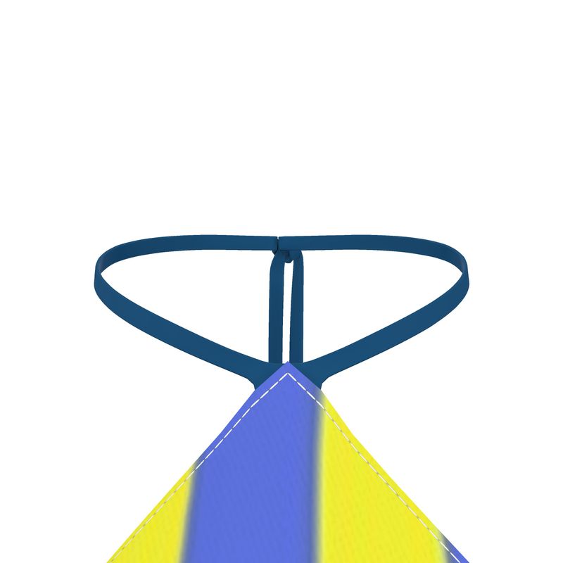 Blue Yellow Stripes and Dots Bandana Top