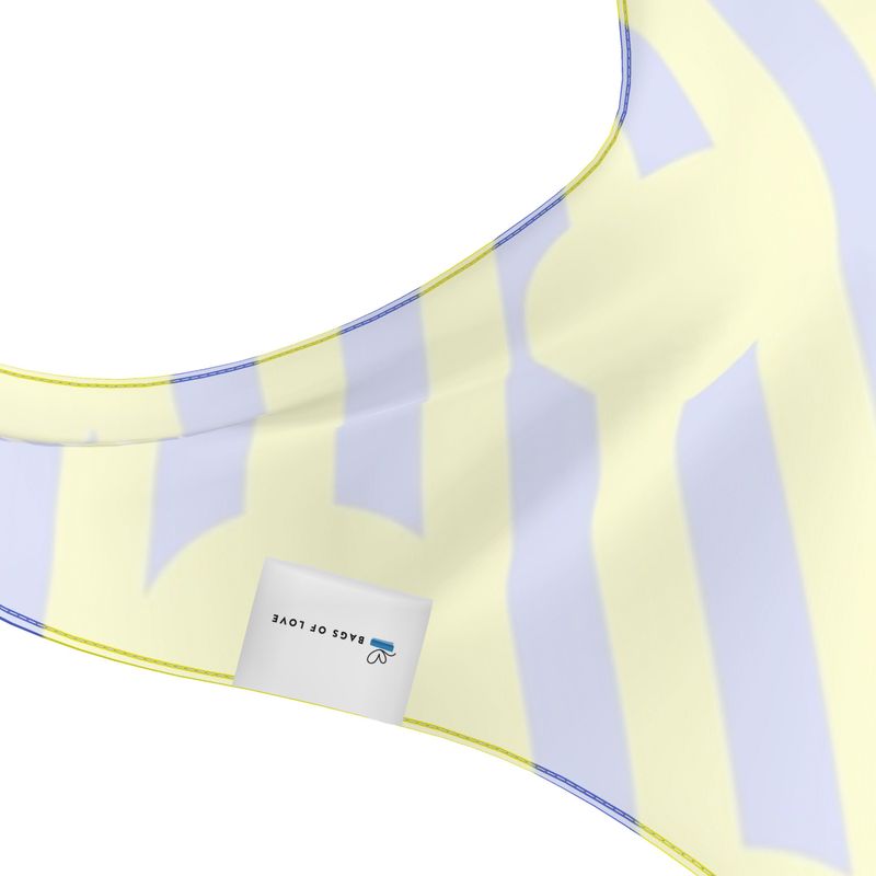 Blue Yellow Stripes and Dots Bandana Top