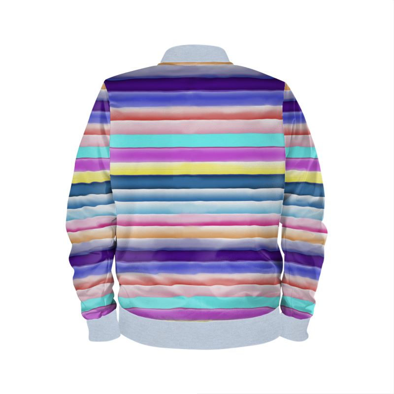 Cotton Candy Stripe Mens Bomber Jacket