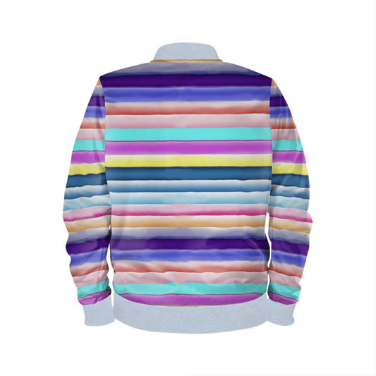 Cotton Candy Stripe Mens Bomber Jacket