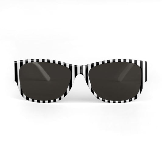 Black and White Stripes Sunglasses