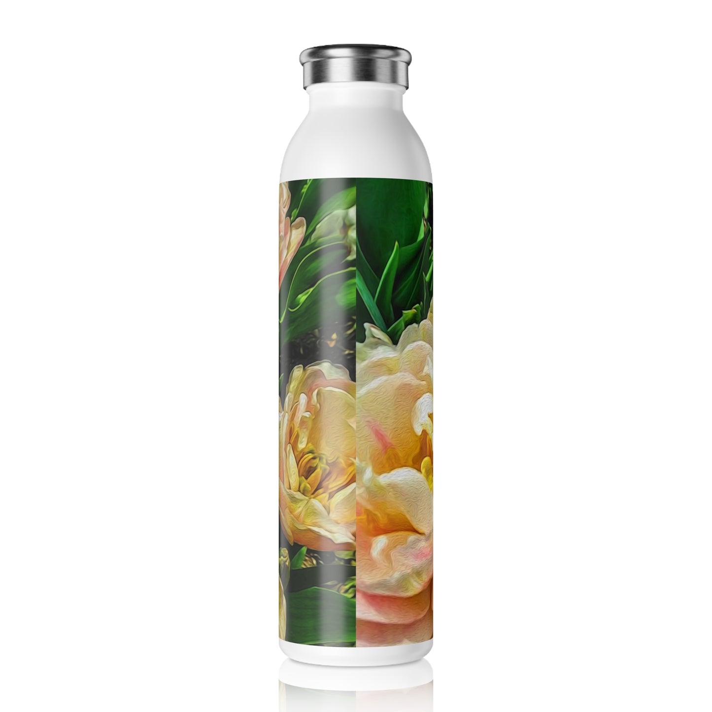 Early Summer Flowers Slim Water Bottle - Eco-Friendly Hydration, Perfect for Workouts, Travel, Floral Lovers, Gift for Her, Summer Accessories