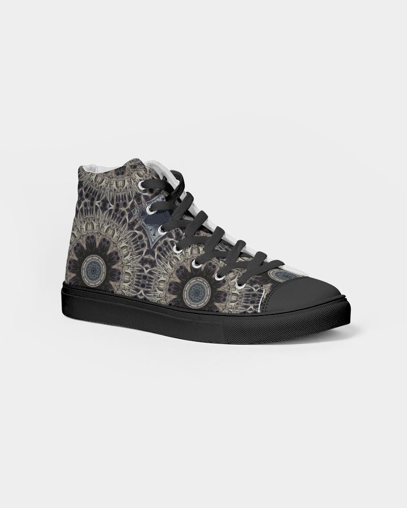 Cathedral Kaleidoscope Men's Hightop Canvas Shoe - Black