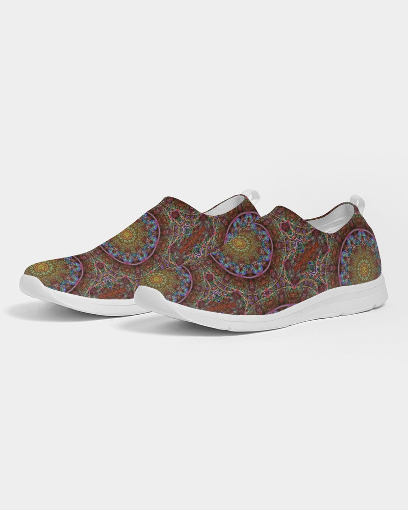 Blue Pink Windy Kaleidoscope Women's Slip-On Flyknit Shoe