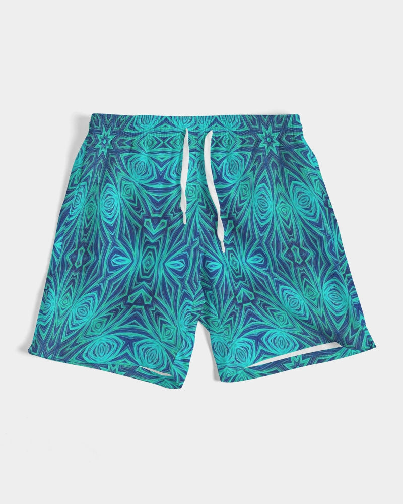 Blue Ice Kaleidoscope Men's All-Over Print Swim Trunk