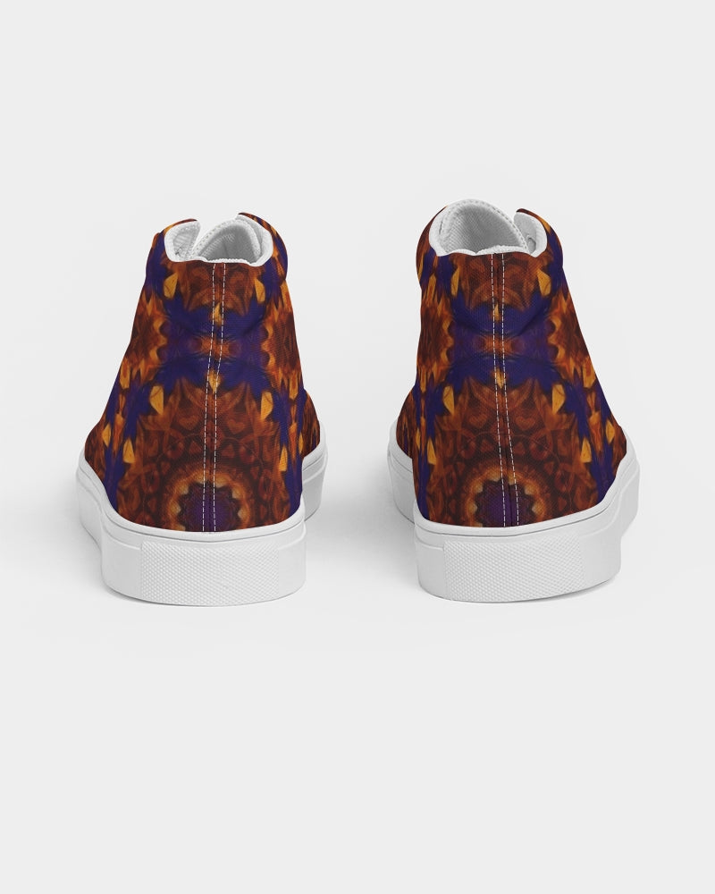 Blue Orange Red Kaleidoscope Women's Hightop Canvas Shoe