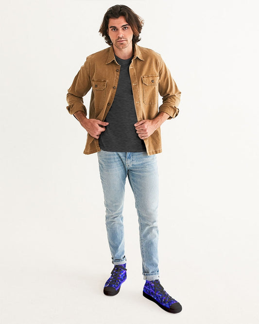 Blue Lightning Men's Hightop Canvas Shoe - Black