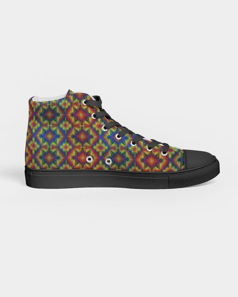 Carnival Kaleidoscope Women's Hightop Canvas Shoe - Black