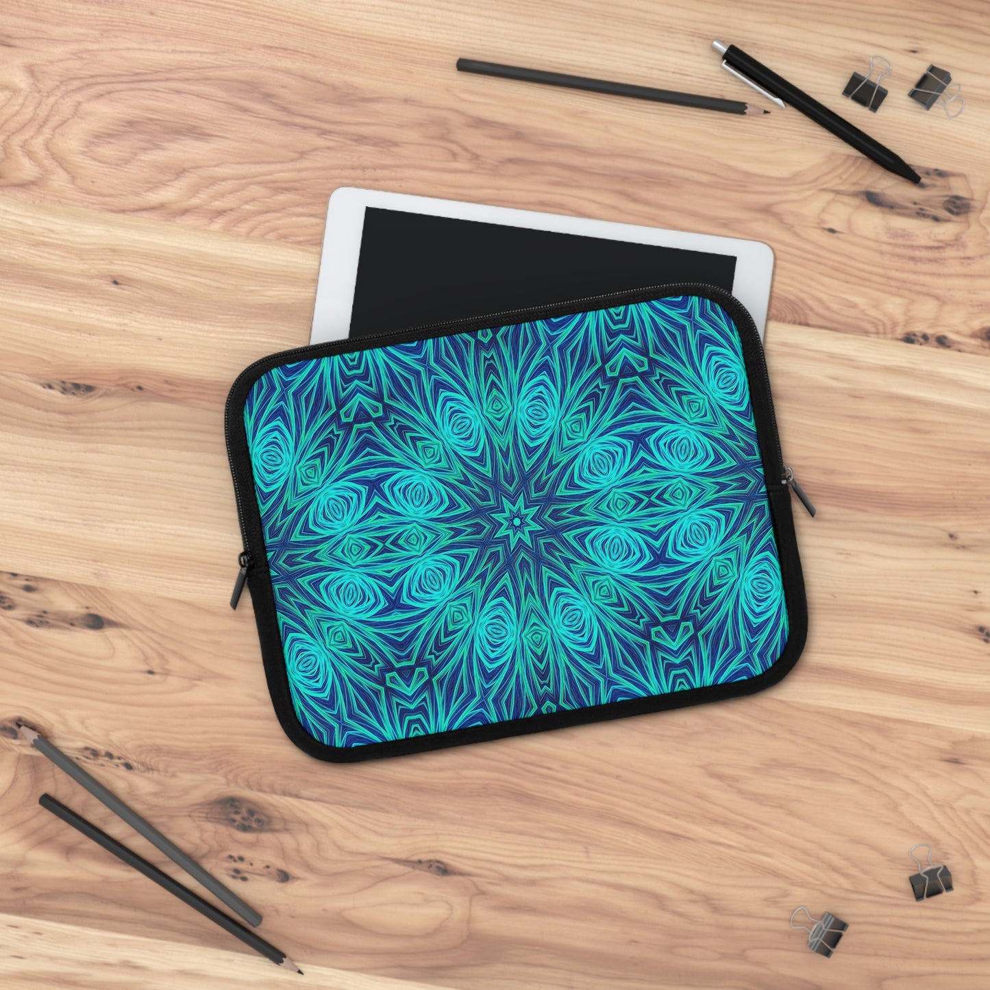 Blue Ice Kaleidoscope Laptop Sleeve