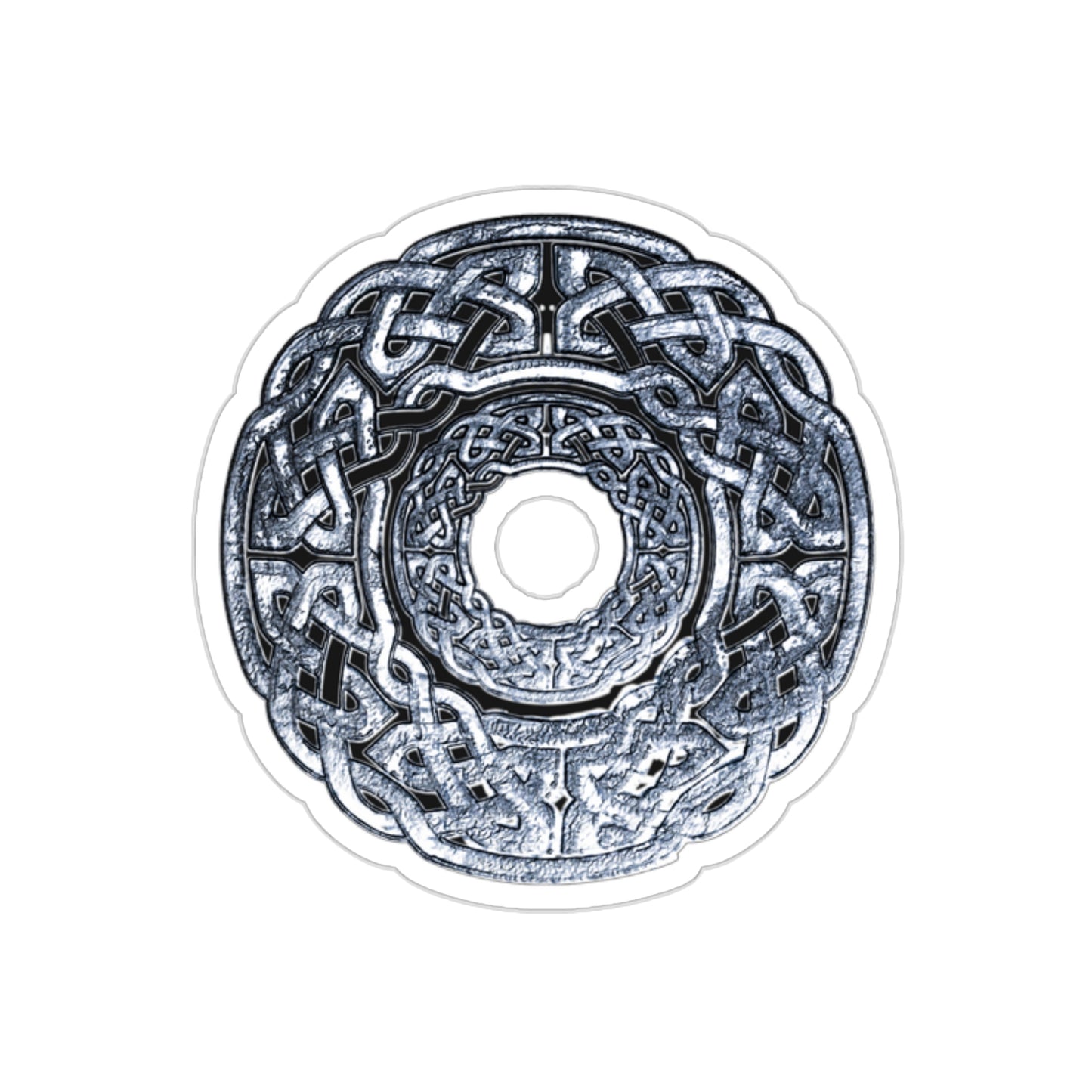 Silver Celtic Knot Circle Kiss-Cut Stickers