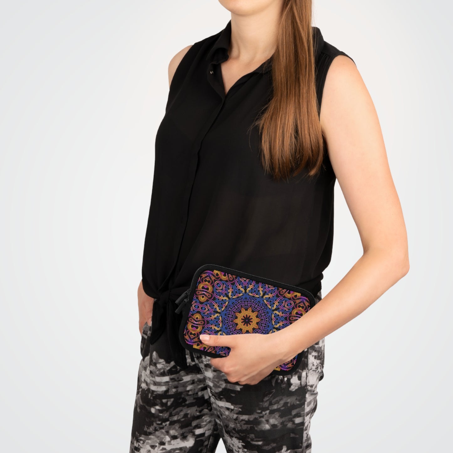 Blue Gold Celtic Kaleidoscope Laptop Sleeve