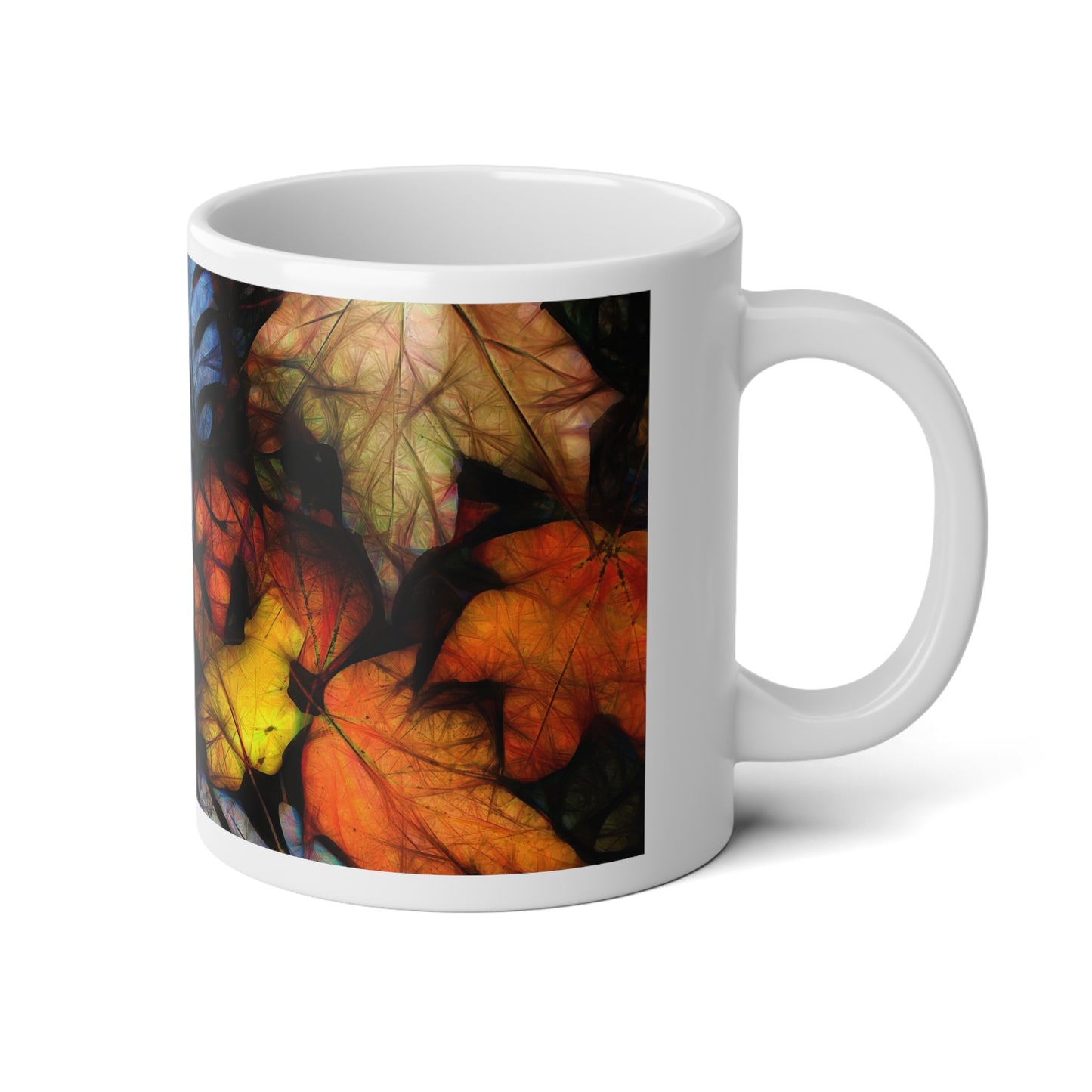 Mid October Leaves 1 Jumbo Mug | 20oz Coffee Cup, Fall Decor, Nature Lover Gift, Cozy Vibes, Seasonal Drinkware