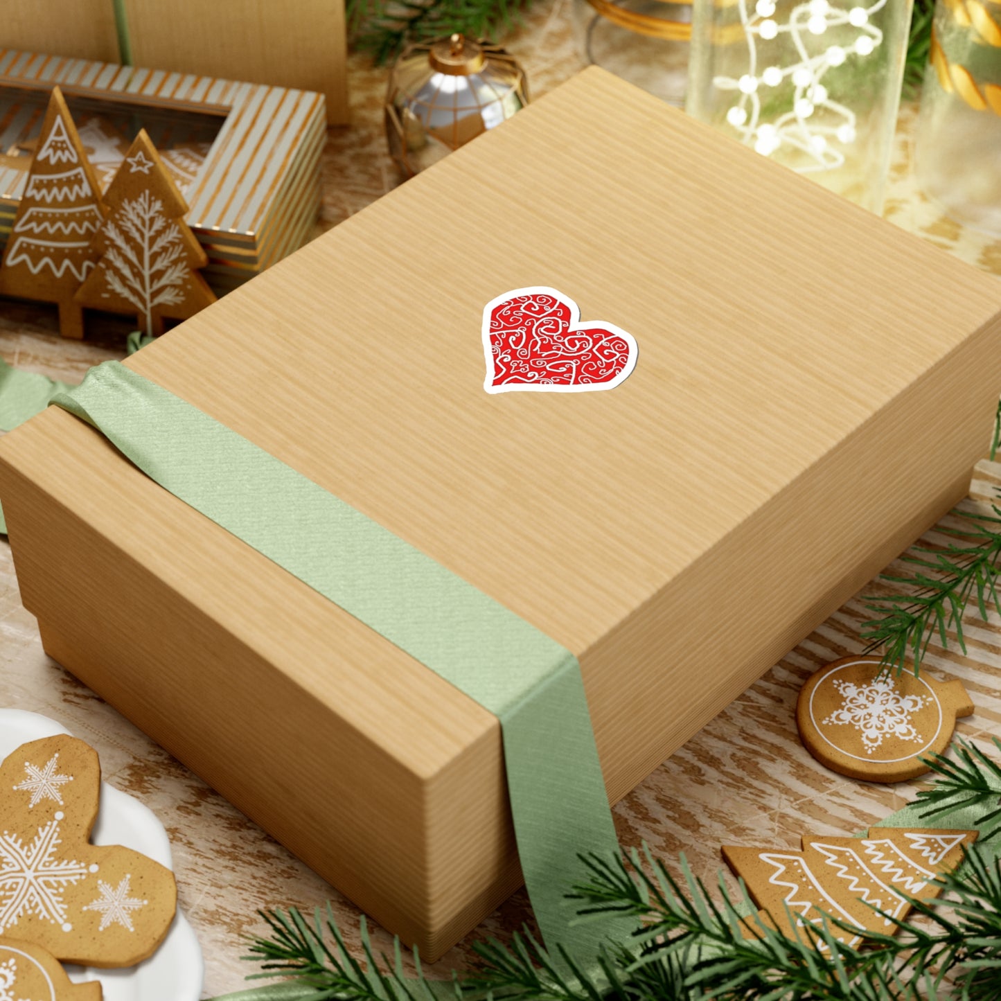Heart Swirls Kiss-Cut Stickers