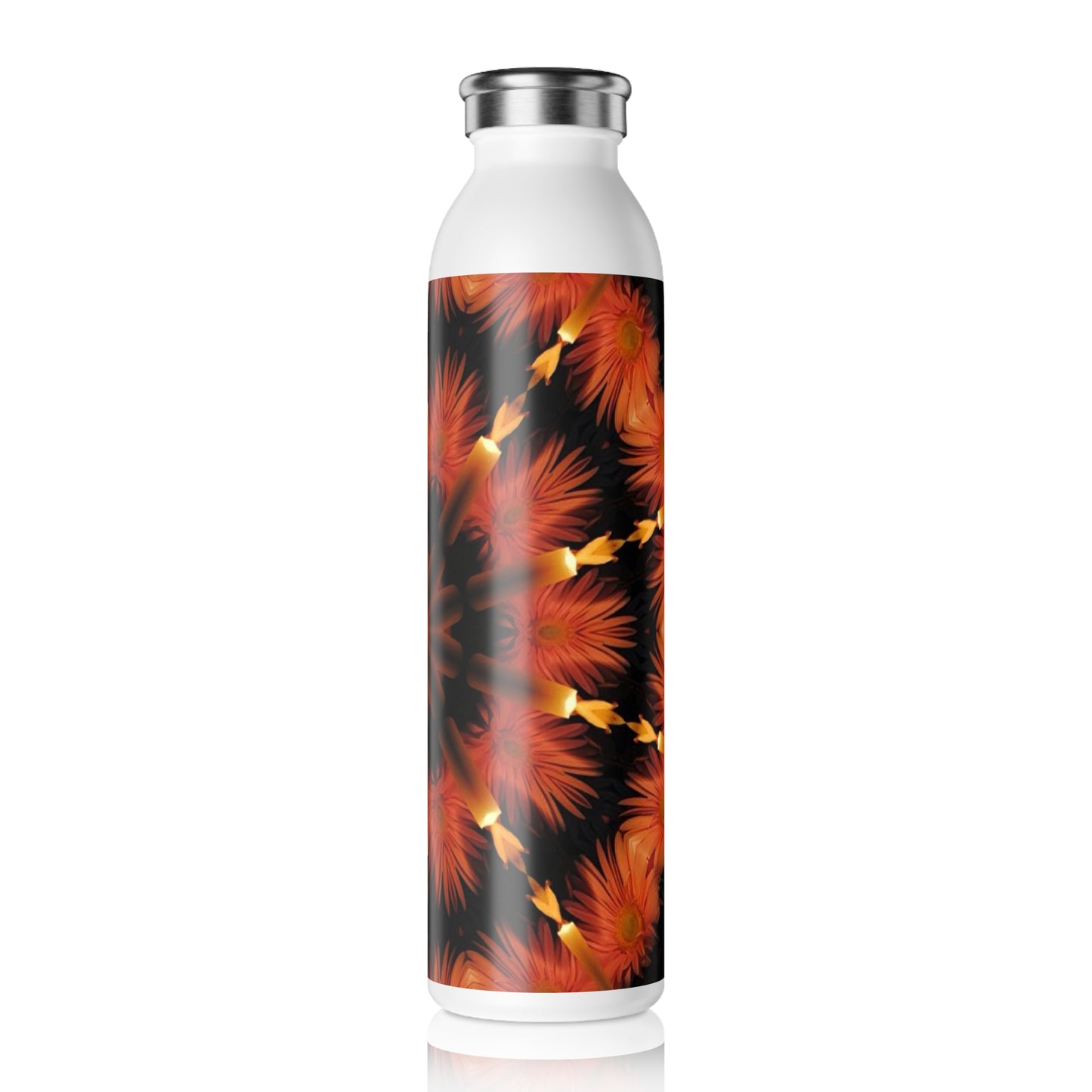 Candle Flower Kaleidoscope Slim Water Bottle | Stylish Hydration for Yoga, Travel, Gifts, and Daily Use