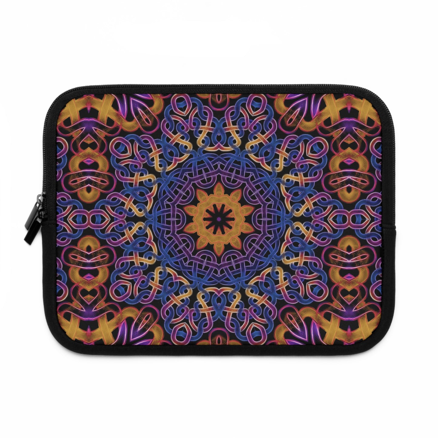 Blue Gold Celtic Kaleidoscope Laptop Sleeve