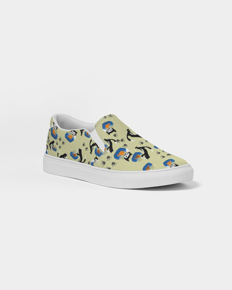 Cat and a Fishbowl Women's Slip-On Canvas Shoe