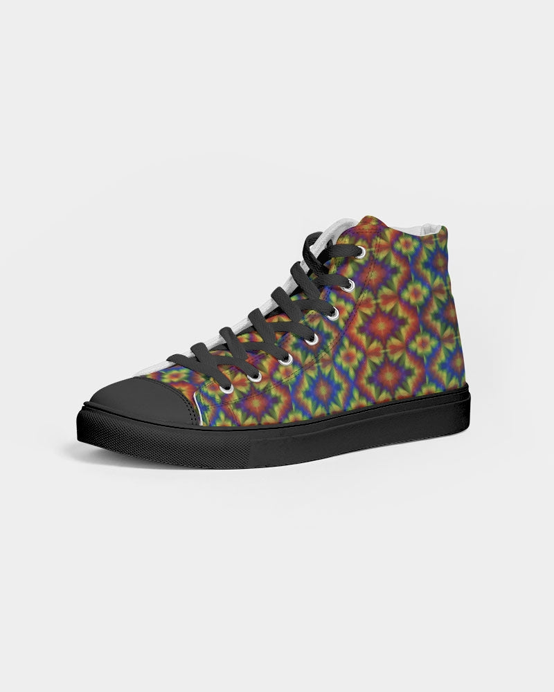 Carnival Kaleidoscope Women's Hightop Canvas Shoe - Black