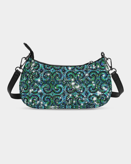 Blue Ice Sparkle Swirl Petite Canvas Pouch