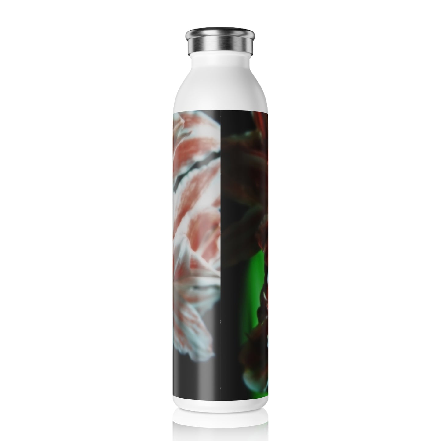 Amaryllis Portrait Stylish Slim Water Bottle with Floral Design, Insulated Drink Container, Eco-Friendly Gift, Fitness Hydration, Summer Essentials