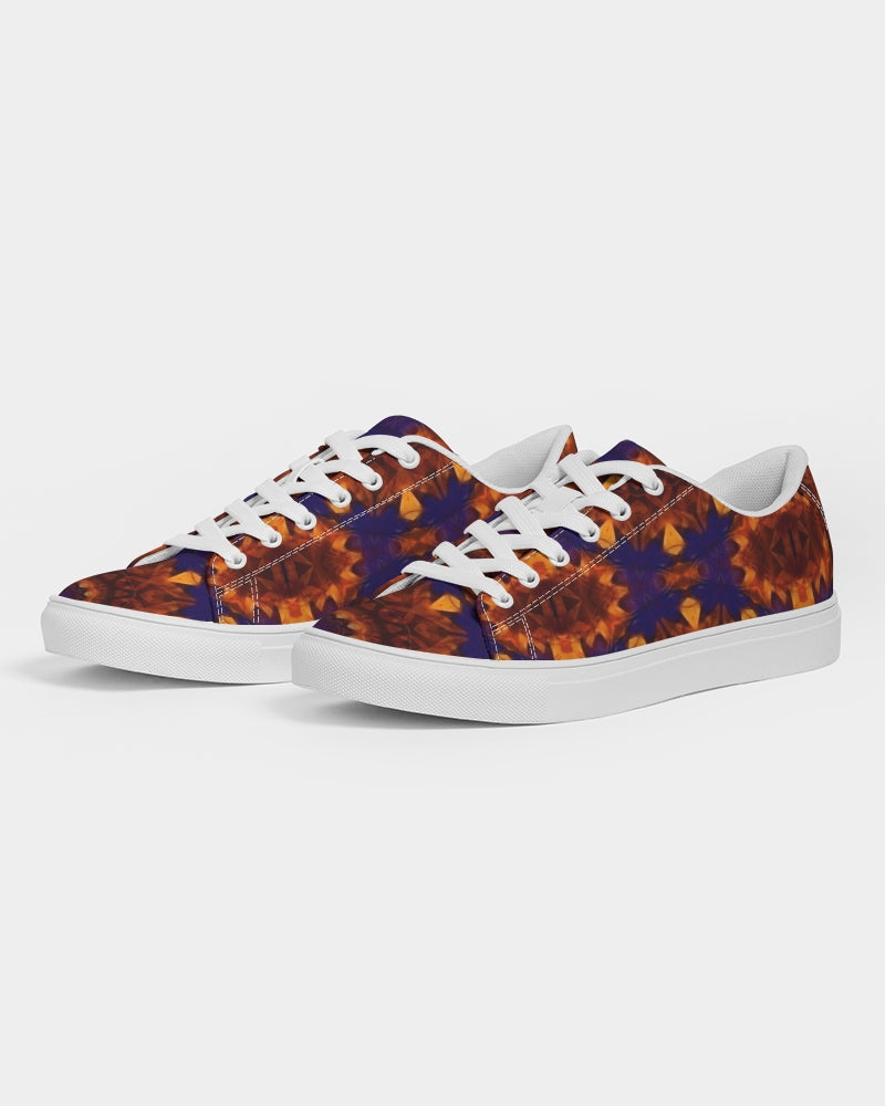 Blue Orange Red Kaleidoscope Men's Faux-Leather Sneaker